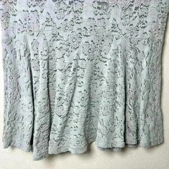 Free People Second Chance Scoop Back Stretch Lace Sheer Blouse Size Small - Picture 8 of 15